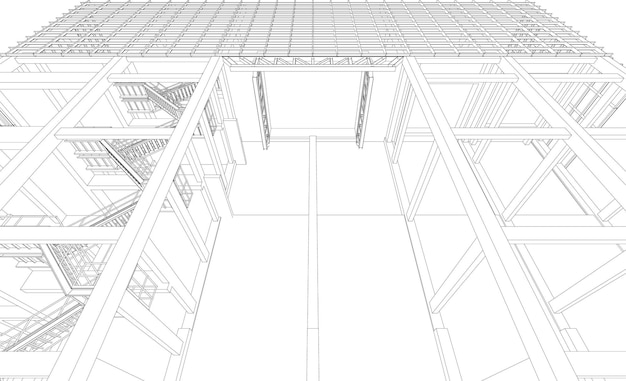 Ilustración 3D de un proyecto industrial