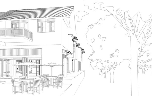 Ilustración 3D de un proyecto residencial