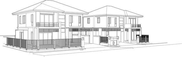 Ilustración 3D de un proyecto residencial