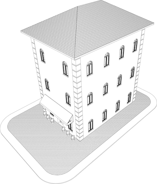 Ilustración 3d de un proyecto residencial