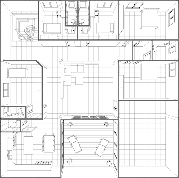Ilustración 3D de un proyecto residencial