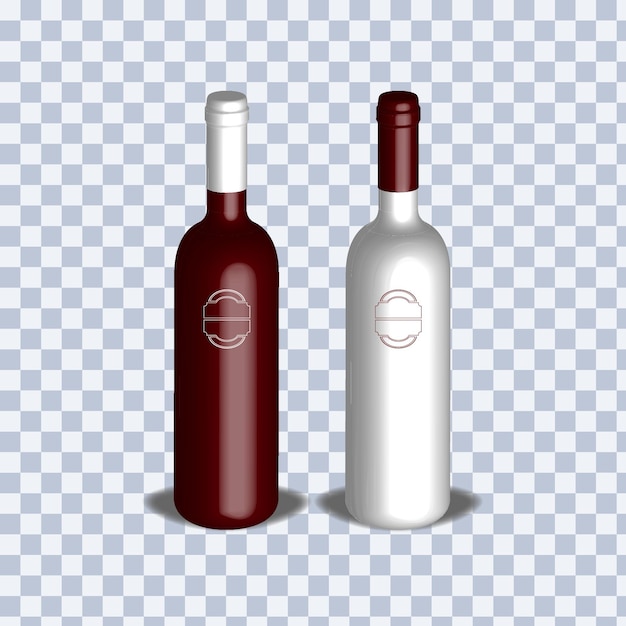 Vector ilustración 3d realista de una botella de vino