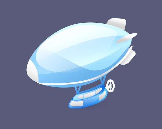 Ilustración 3D realista de un dirigible volador