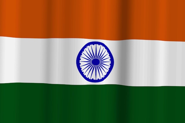 Ilustración en 3D de la textura de la bandera de la India