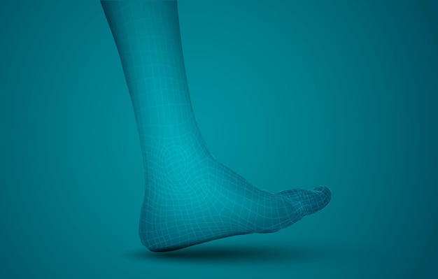 Ilustración 3d de un vector de pies humanos caminando