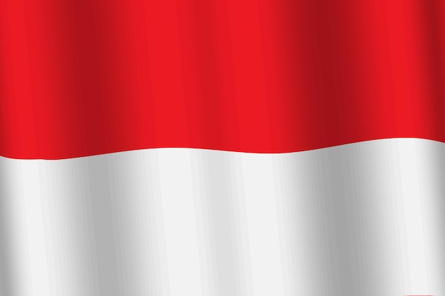 Ilustración en 3D del vector de textura de la bandera de Indonesia