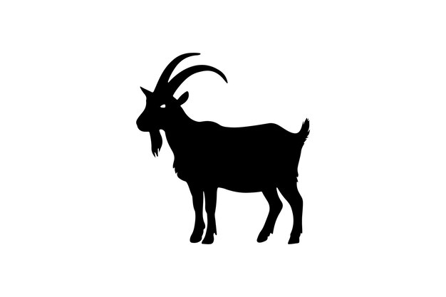 Ilustración 4 de la silueta de la cabra con cuernos cortos