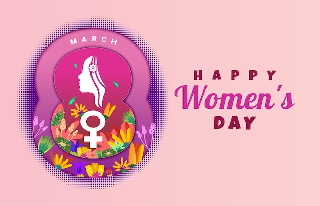 Ilustración del 8 de marzo para el feliz día de la mujer.