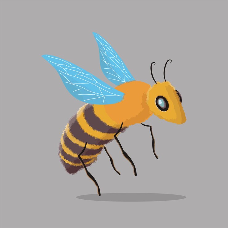 Ilustración de abeja dibujada a mano de vector libre