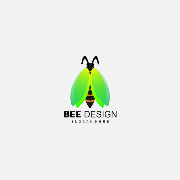 Ilustración abeja logo degradado colorido