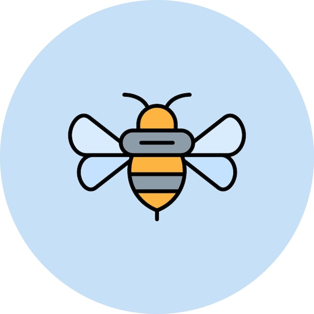 Ilustración de la abeja plana