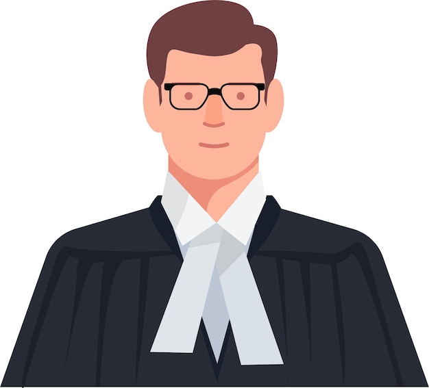 Ilustración de abogado el juez justicia sea amable con el día de los abogados