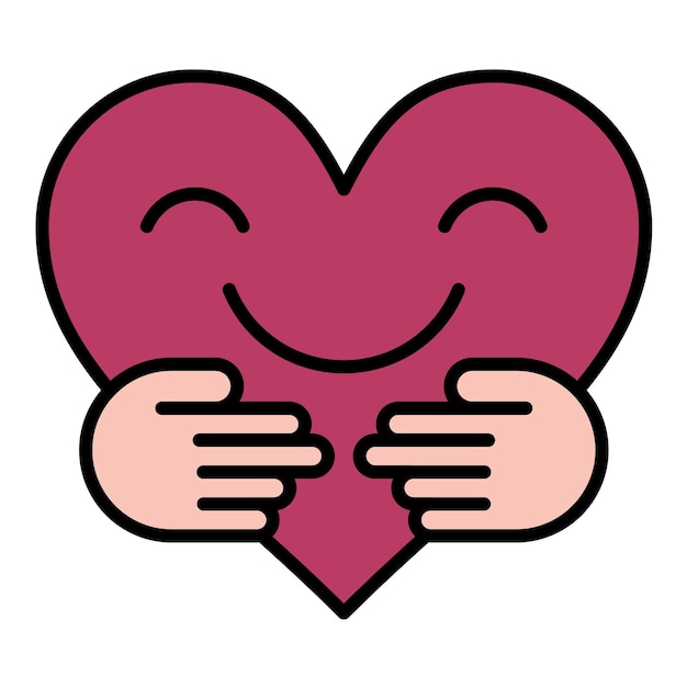 Ilustración de un abrazo plano