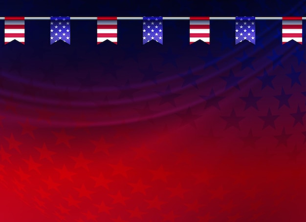 Ilustración abstracta de la bandera de américa garland aislado