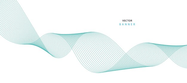 Ilustración abstracta de un banner vectorial Moderna plantilla de banner vectorial con líneas onduladas azules