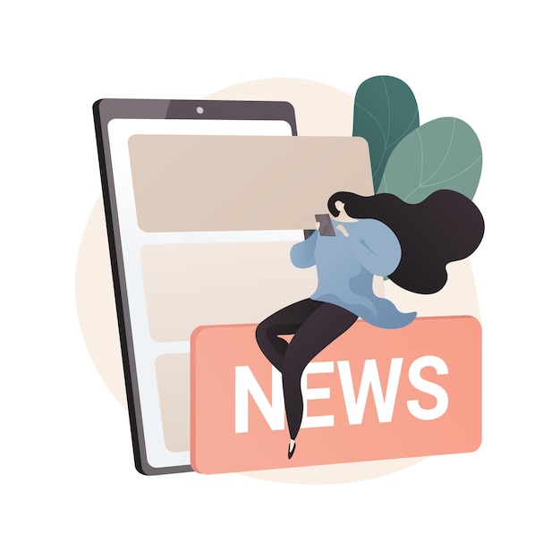 Ilustración abstracta de contenido móvil en estilo plano
