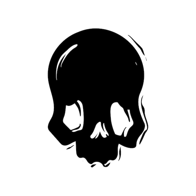 Ilustración abstracta del diseño de la calavera negra