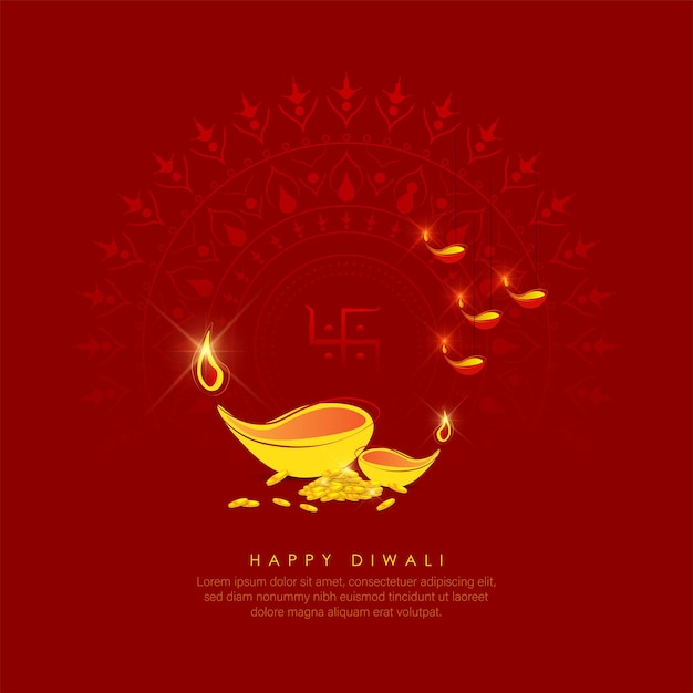 Ilustración abstracta de diya en la celebración de diwali.