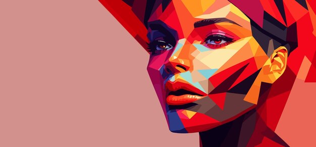 Ilustración abstracta de fondo estético femenino colorido