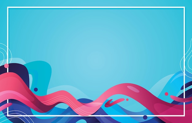 Ilustración abstracta forma de fondo patrón azul copia de onda de póster horizontal futurista