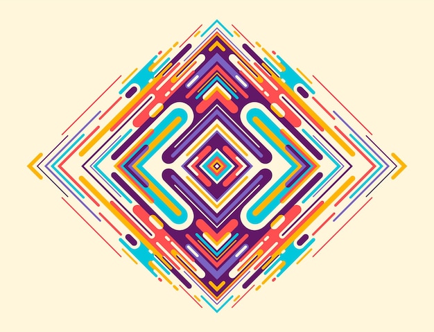 Ilustración abstracta con formas geométricas de colores