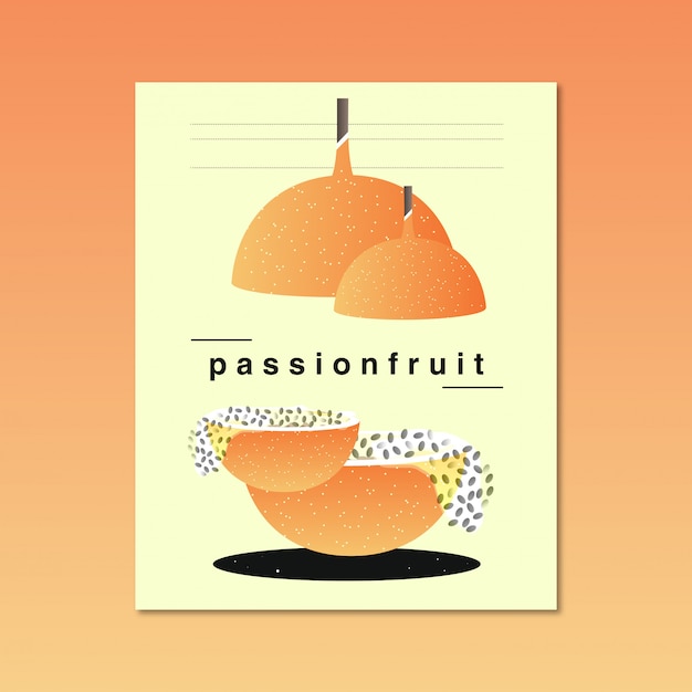 Ilustración abstracta de la fruta de la pasión