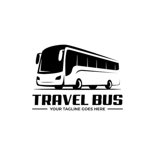 ilustración abstracta del logotipo del autobús de viaje vectorial
