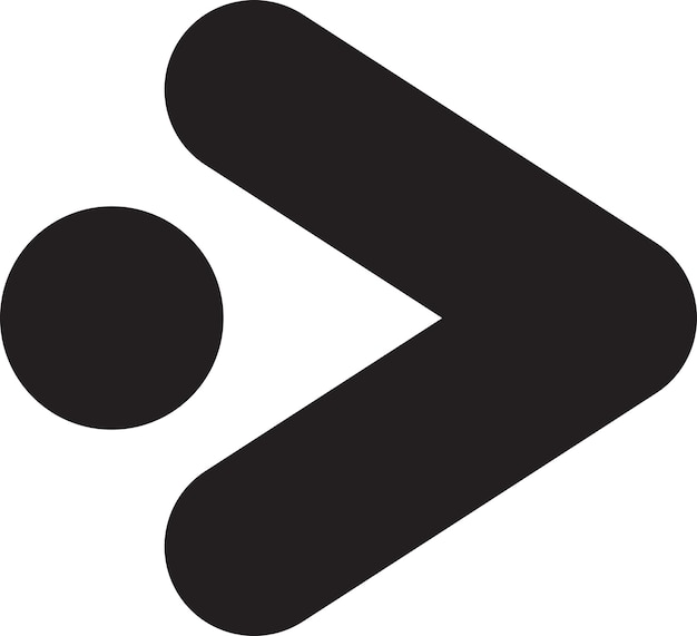 Ilustración abstracta del logotipo del botón de reproducción en un estilo moderno y minimalista