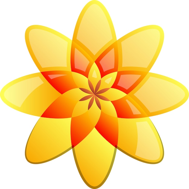 Ilustración abstracta del logotipo de la flor de ocho pétalos en un estilo moderno y minimalista