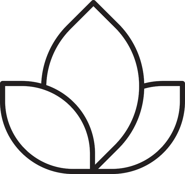 Ilustración abstracta del logotipo de la flor de tres pétalos en un estilo moderno y minimalista