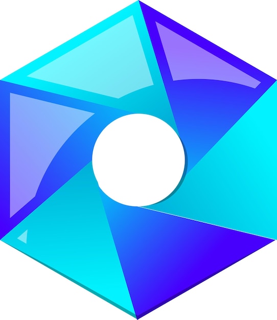 Ilustración abstracta del logotipo del hexágono y el círculo en un estilo moderno y minimalista