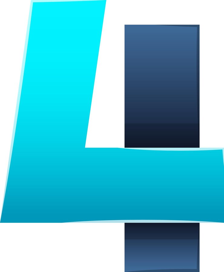 Vector ilustración abstracta del logotipo de la letra 4 en un estilo moderno y minimalista