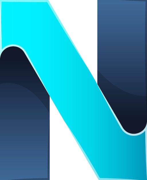 Ilustración abstracta del logotipo de la letra N en un estilo moderno y minimalista