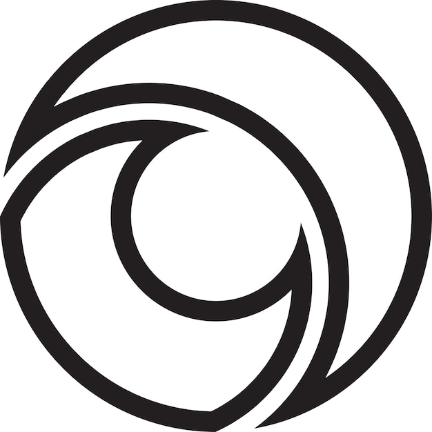 Ilustración abstracta del logotipo de la letra O en un estilo moderno y minimalista