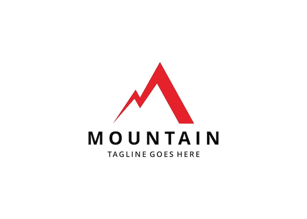 Ilustración abstracta del logotipo de montaña, diseño gráfico del logotipo de montaña