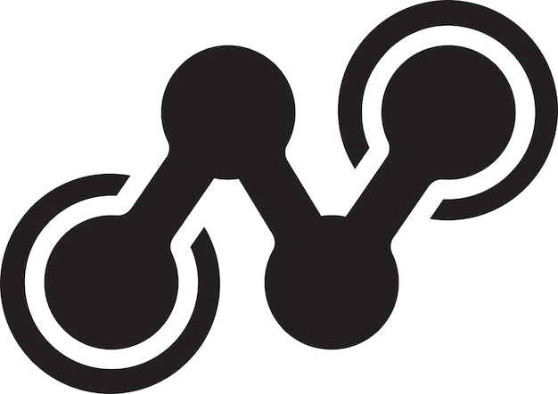 Ilustración abstracta del logotipo de punto y conexión en un estilo moderno y minimalista