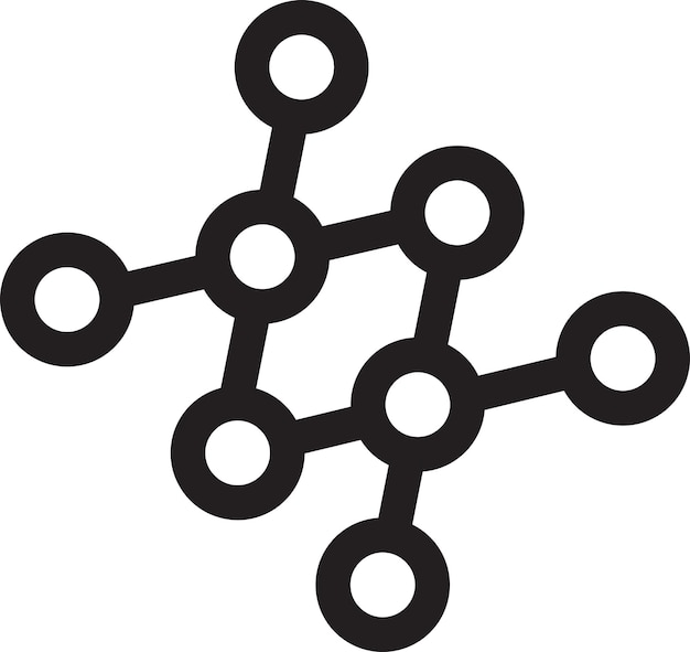 Ilustración abstracta del logotipo de punto y conexión en un estilo moderno y minimalista