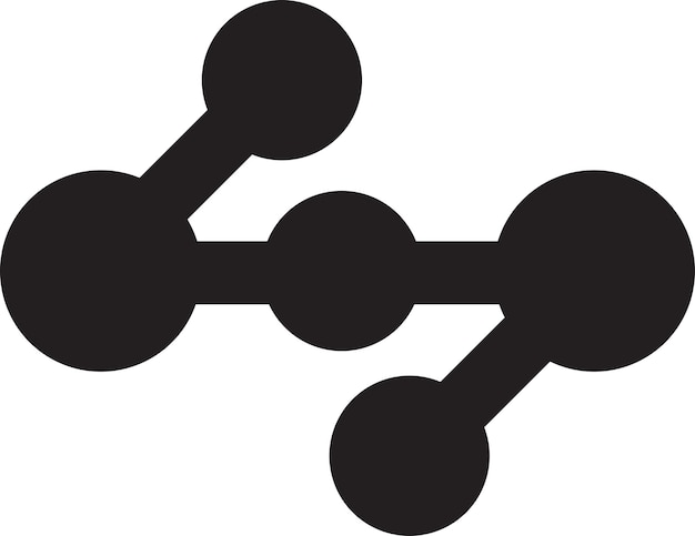Ilustración abstracta del logotipo de punto y conexión en un estilo moderno y minimalista