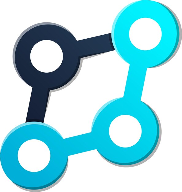 Ilustración abstracta del logotipo de punto y conexión en un estilo moderno y minimalista