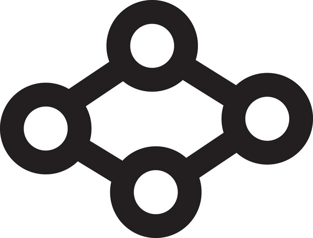 Ilustración abstracta del logotipo de punto y conexión en un estilo moderno y minimalista