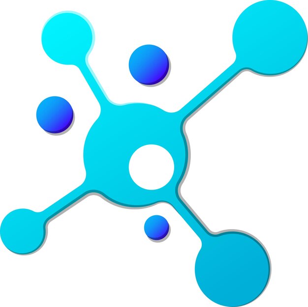 Ilustración abstracta del logotipo de punto y conexión en un estilo moderno y minimalista