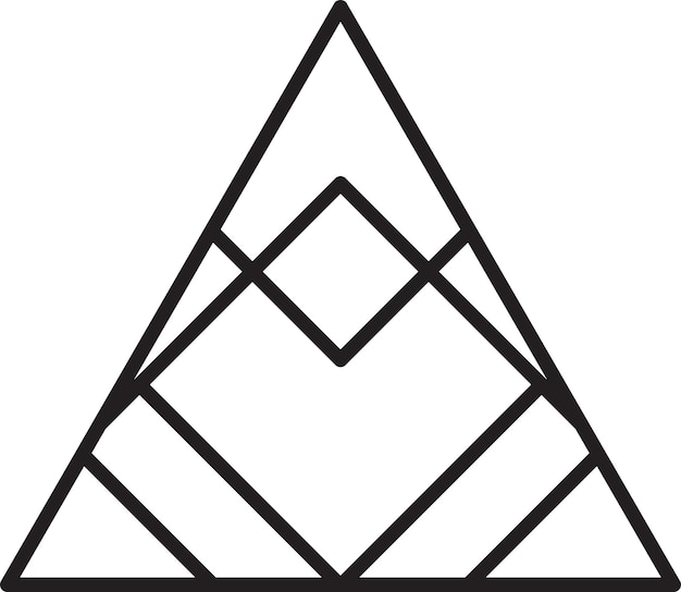 Ilustración abstracta del logotipo del triángulo piramidal en un estilo moderno y minimalista
