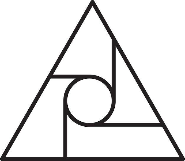 Ilustración abstracta del logotipo del triángulo piramidal en un estilo moderno y minimalista