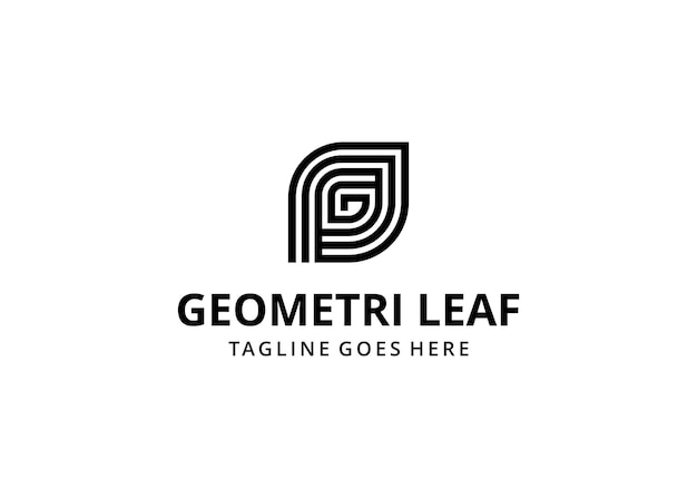Ilustración abstracta moderna creativa de iniciales g con diseño de vector de hoja. diseño de logotipo geométrico