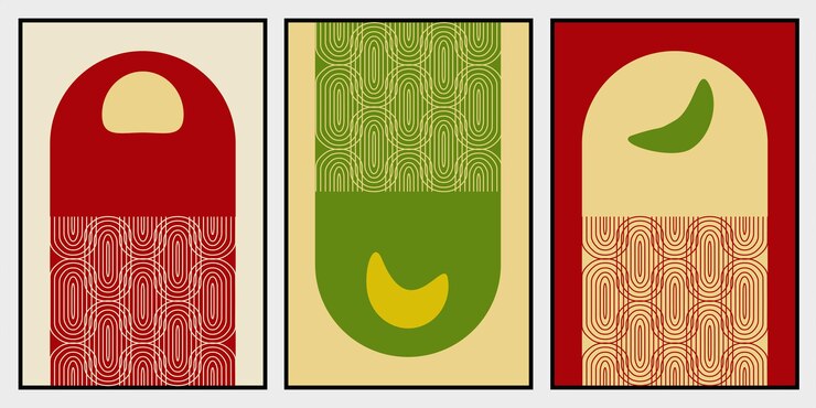 Ilustración abstracta del patrón como arte de pared boho