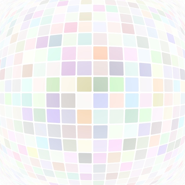 Ilustración abstracta de pequeños cuadrados multicolores o píxeles sobre fondo blanco.