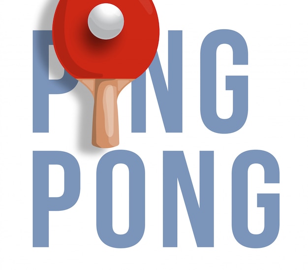 Ilustración abstracta de la raqueta de ping pong sobre fondo claro.text ping pong. tenis de mesa.