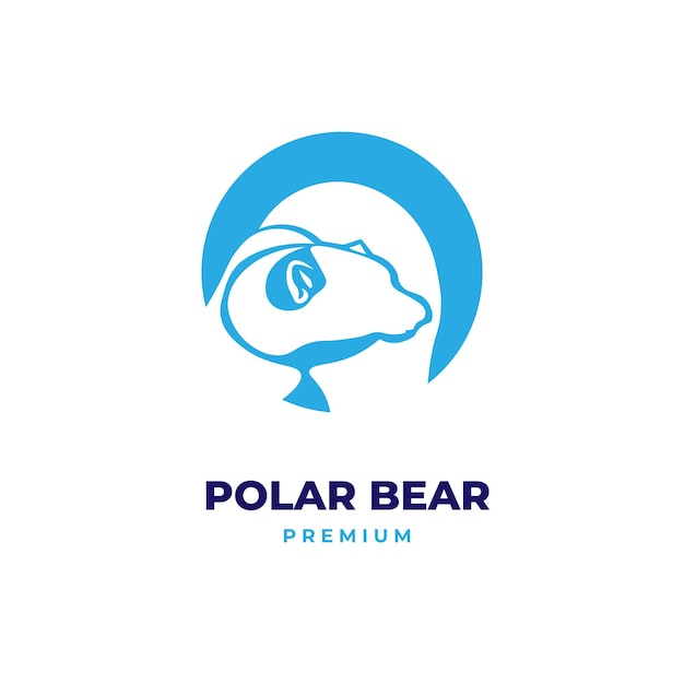 Ilustración abstracta simple logo oso polar