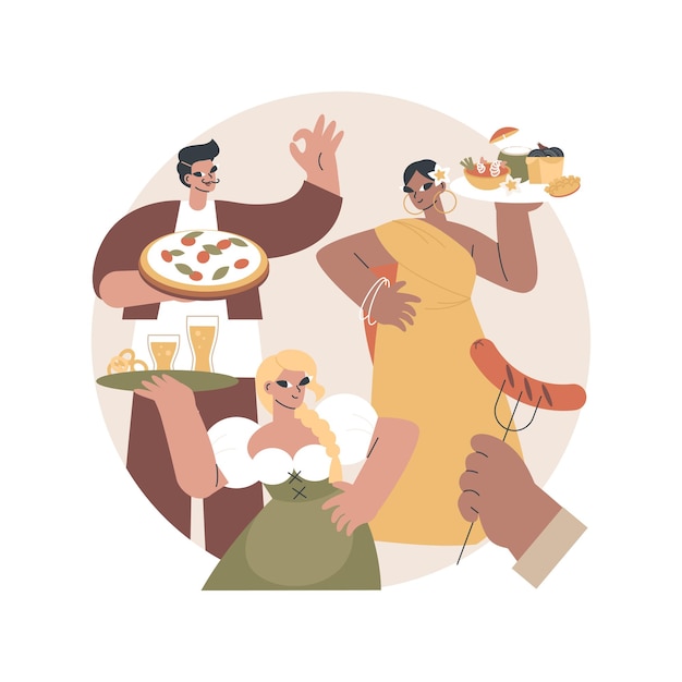 Ilustración abstracta de turismo culinario