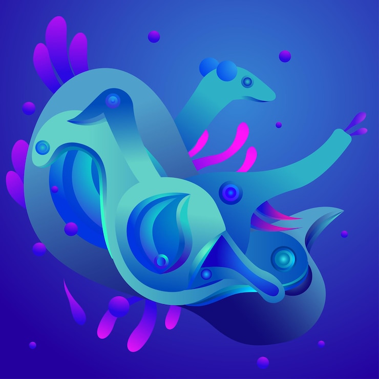 Vector ilustración abstracta de varios tipos de animales